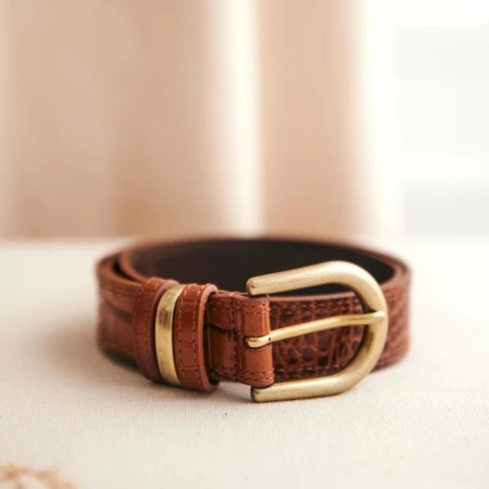 NWT Sezane Taylor Croc Belt